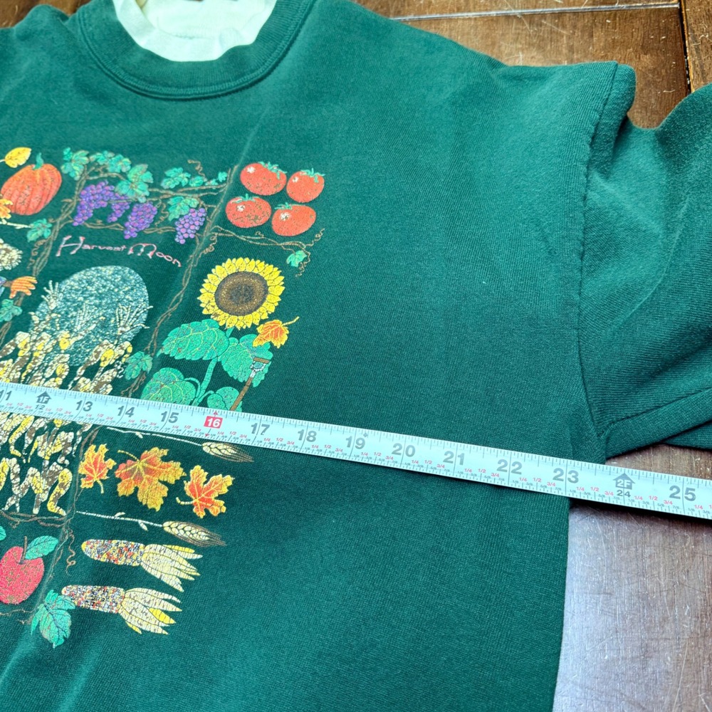 VTG Morning Sun Top Stitch Sweatshirt Women XL Harvest Moon 90s Fall Graphic USA - Picture 6 of 8